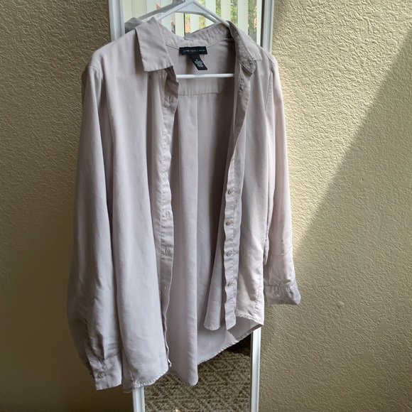 DONATED- Soft light gray button down - Picture 4 of 8